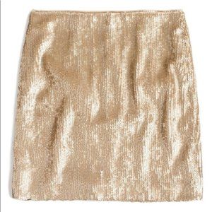 J.Crew | Gold Sequin Miniskirt | Size 2